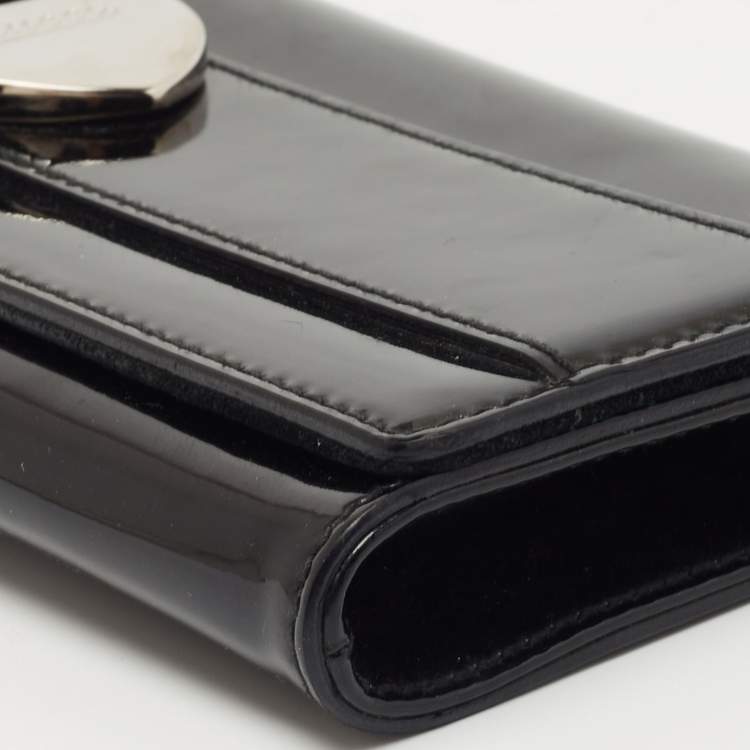 Pre Owned Gucci Black Patent Leather Romy Clutch
