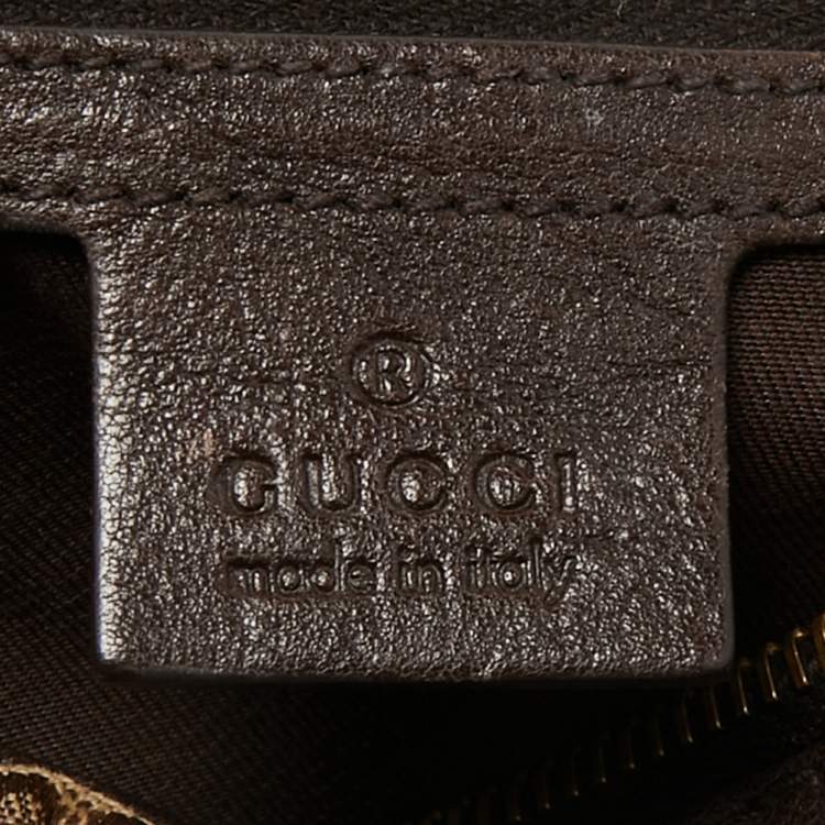 Pre Owned Gucci Beige/Brown Canvas and Leather Interlocking Boston Bag