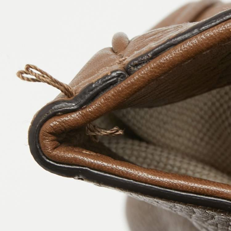 Pre Owned Gucci Brown Leather Large Bamboo Shopper Tote