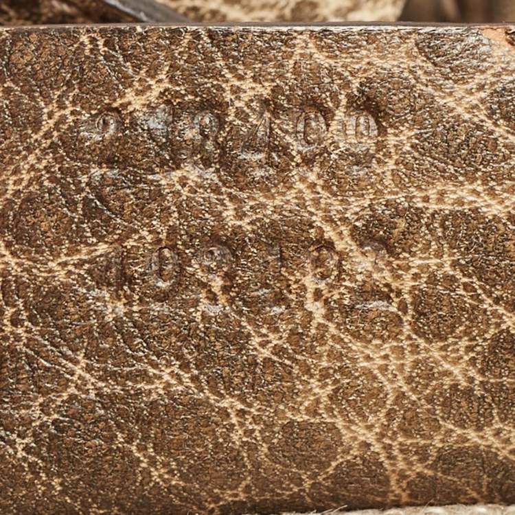 Pre Owned Gucci Dark Olive Green GG Canvas Bamboo Tassel Shopper Tote