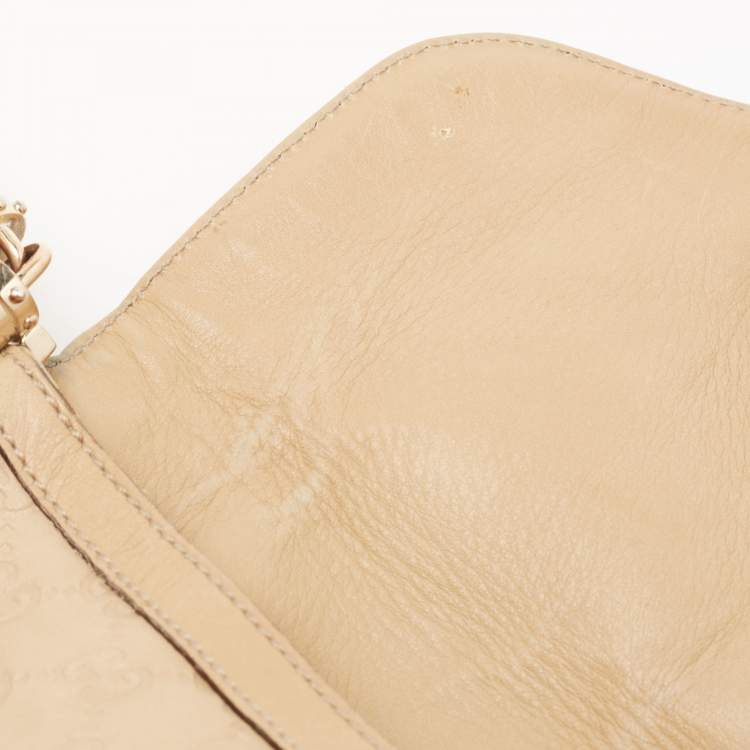 Pre Owned Gucci Beige Guccissima Leather Medium Britt Tassel Hobo