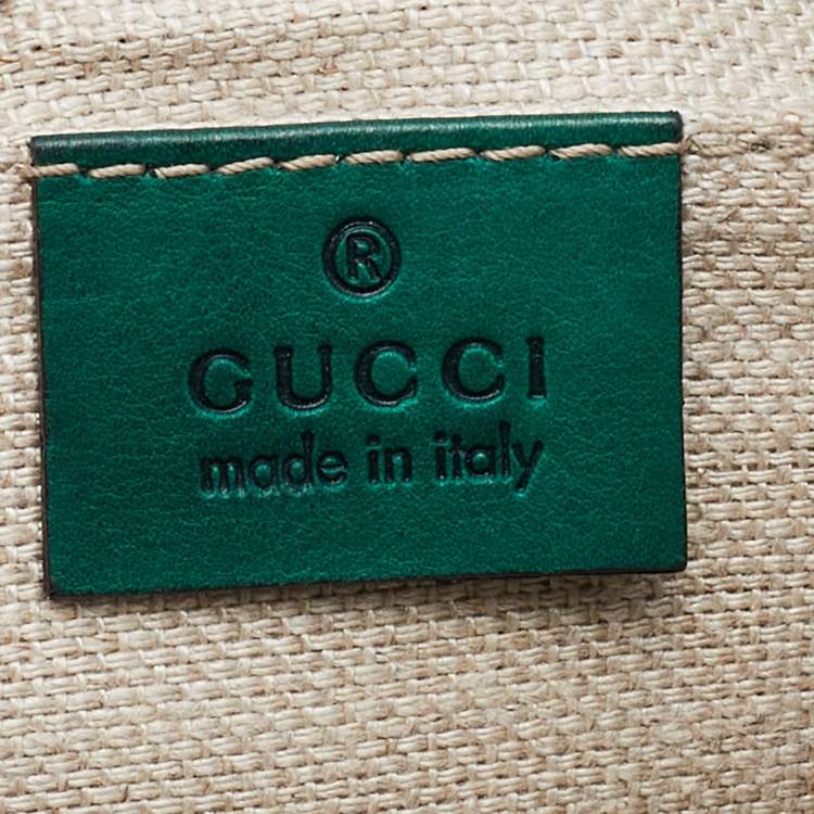 Pre Owned Gucci Green Leather Small Snaffle Bit Shoulder Bag