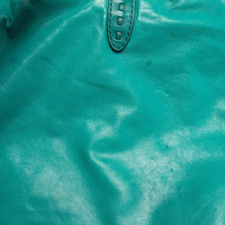 Pre Owned Gucci Green Leather Jackie Hobo