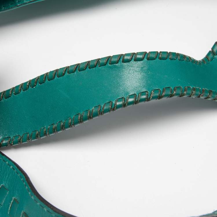 Pre Owned Gucci Green Leather Jackie Hobo