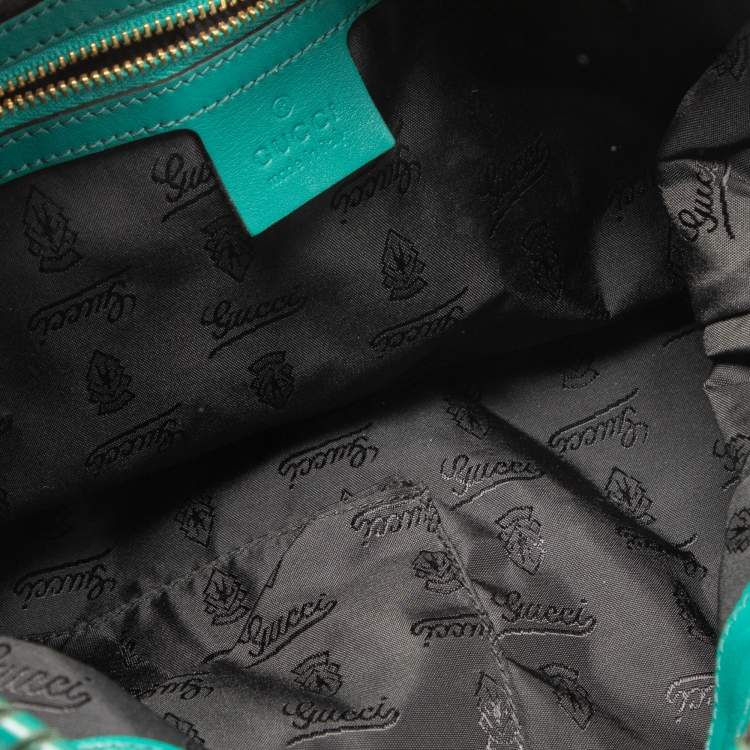 Pre Owned Gucci Green Leather Jackie Hobo