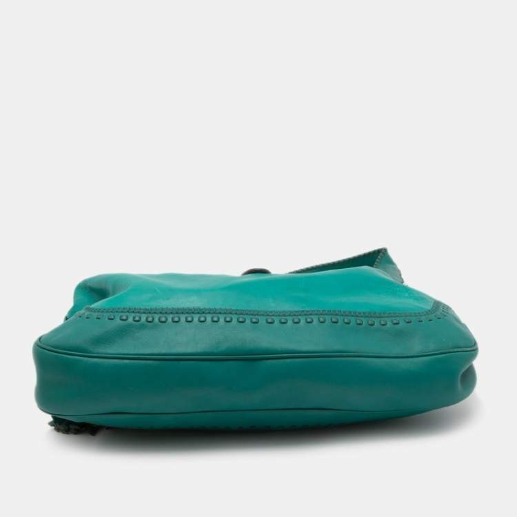Pre Owned Gucci Green Leather Jackie Hobo