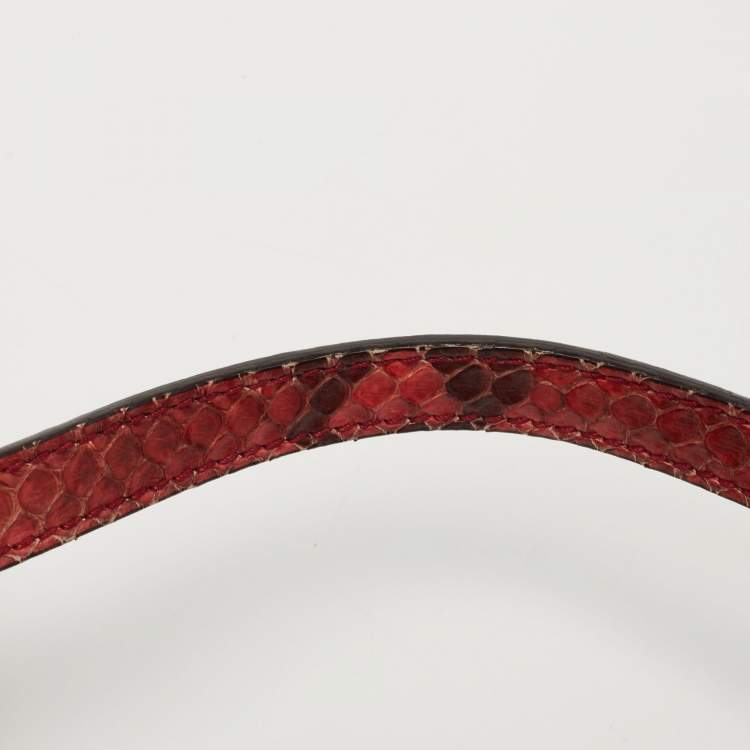 Pre Owned Gucci Burgundy Python Leather Soho Shoulder Bag