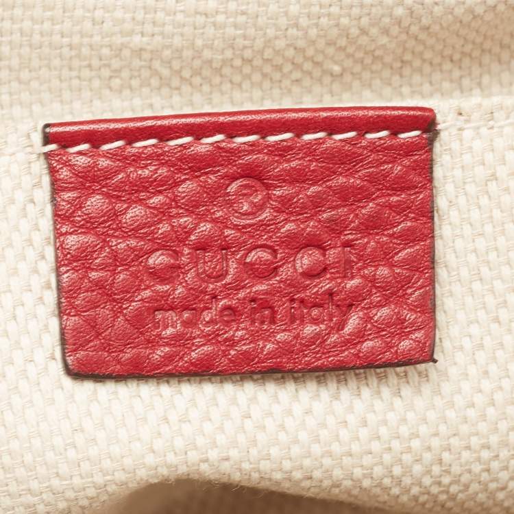 Pre Owned Gucci Burgundy Python Leather Soho Shoulder Bag