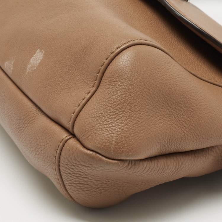 مملوكة مسبقًا Gucci Brown Leather Techno Horsebit Flap Hobo