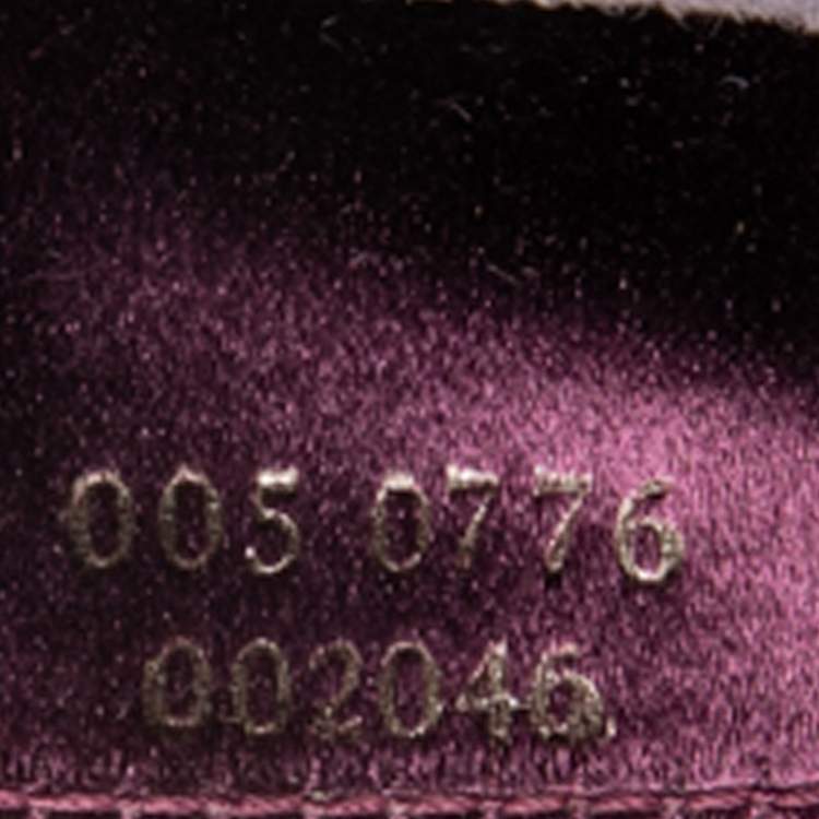 Pre Owned Gucci Purple Velvet Bamboo Top Handle Bag