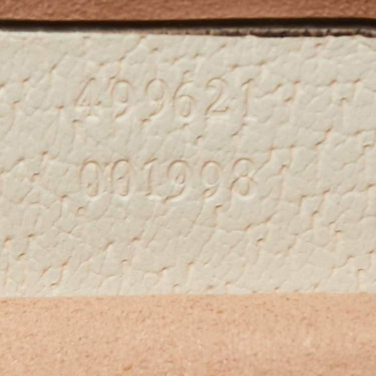 Pre Owned Gucci White Leather Small Ophidia Shoulder Bag