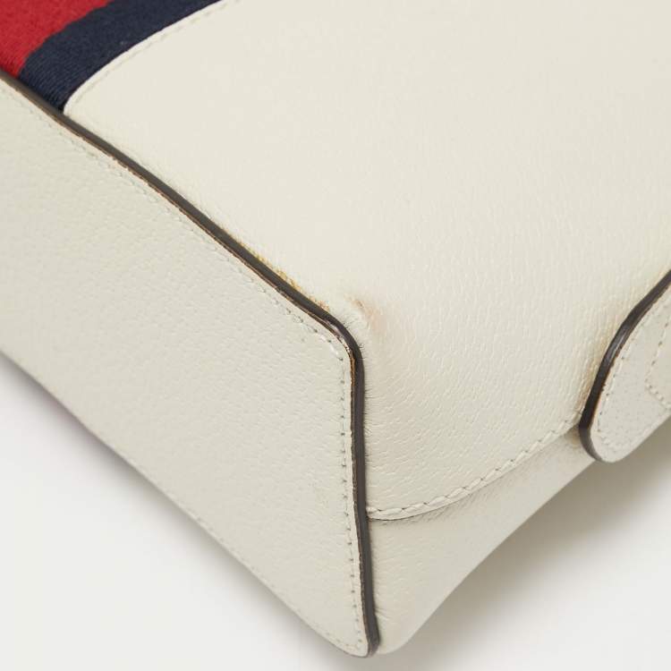Pre Owned Gucci White Leather Small Ophidia Shoulder Bag