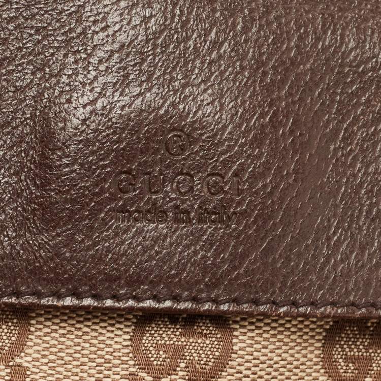 Pre Owned Gucci Beige/Brown GG Canvas and Leather Web Waist Belt Bag