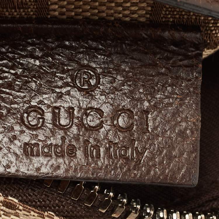 Pre Owned Gucci Beige/Brown GG Canvas and Leather Web Waist Belt Bag