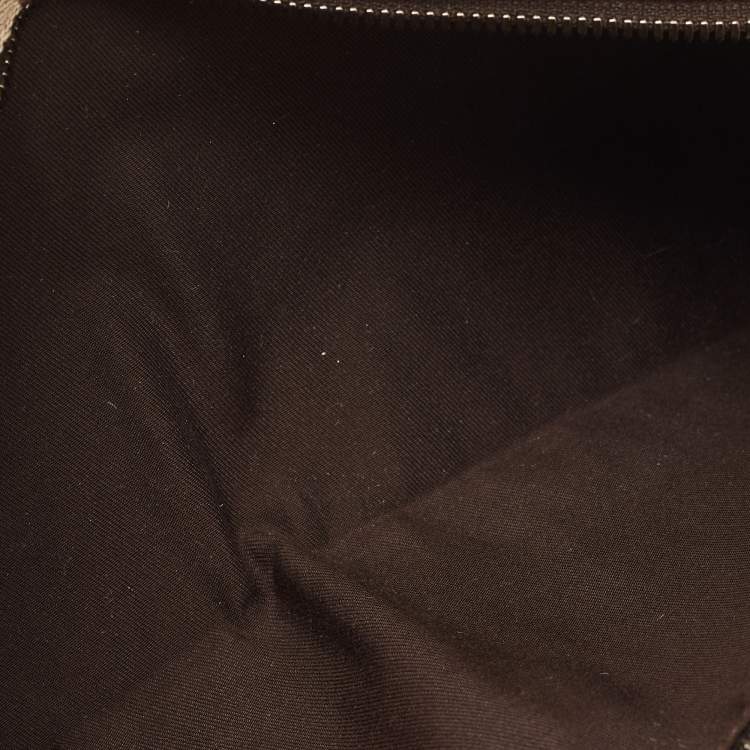 Pre Owned Gucci Beige/Brown GG Canvas and Leather Web Waist Belt Bag