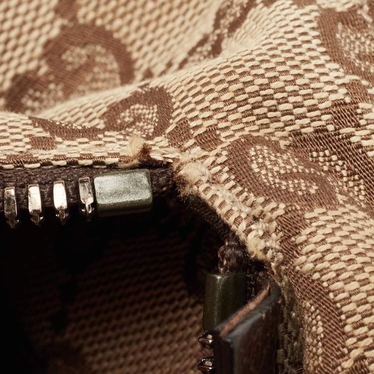 Pre Owned Gucci Beige/Brown GG Canvas and Leather Web Waist Belt Bag