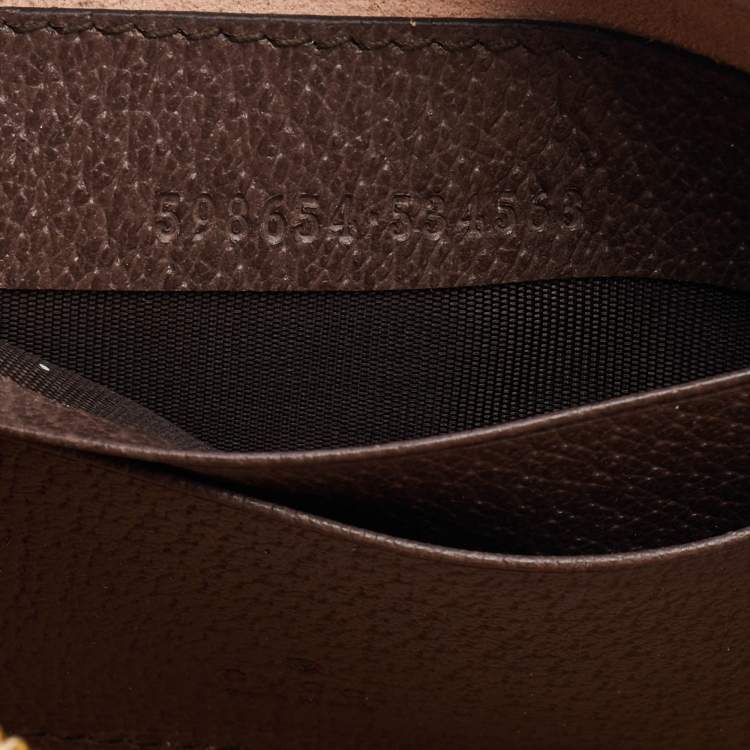 Pre Owned Gucci Beige/Brown GG Supreme Canvas and Leather Ophidia Wristlet