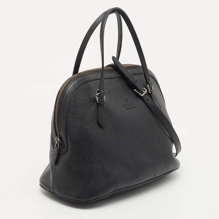 Pre Owned Gucci Black Leather Dome Satchel