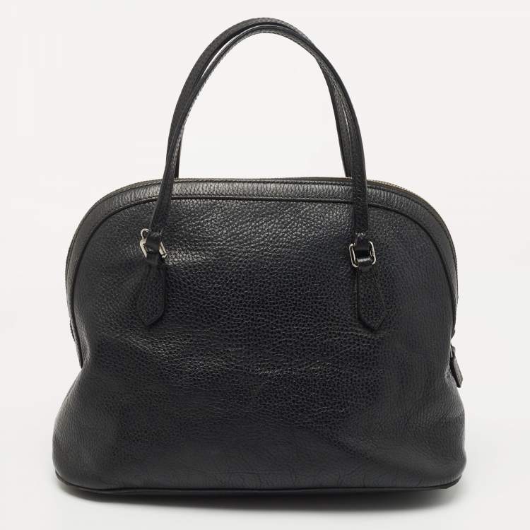 Pre Owned Gucci Black Leather Dome Satchel