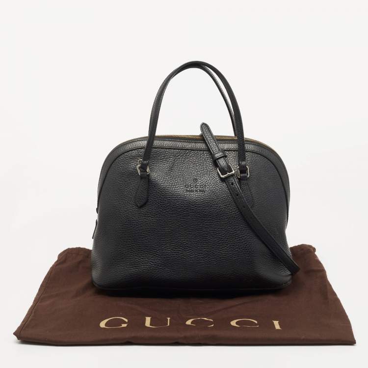 Pre Owned Gucci Black Leather Dome Satchel