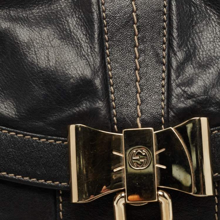 Pre Owned Gucci Black Leather Small Duchessa Shoulder Bag