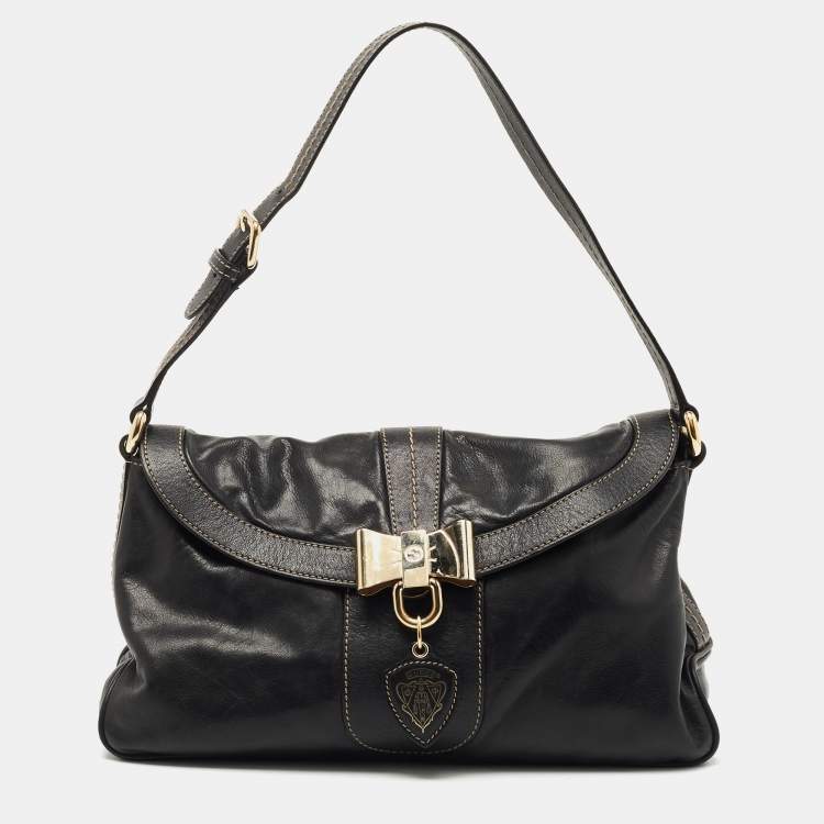 Pre Owned Gucci Black Leather Small Duchessa Shoulder Bag