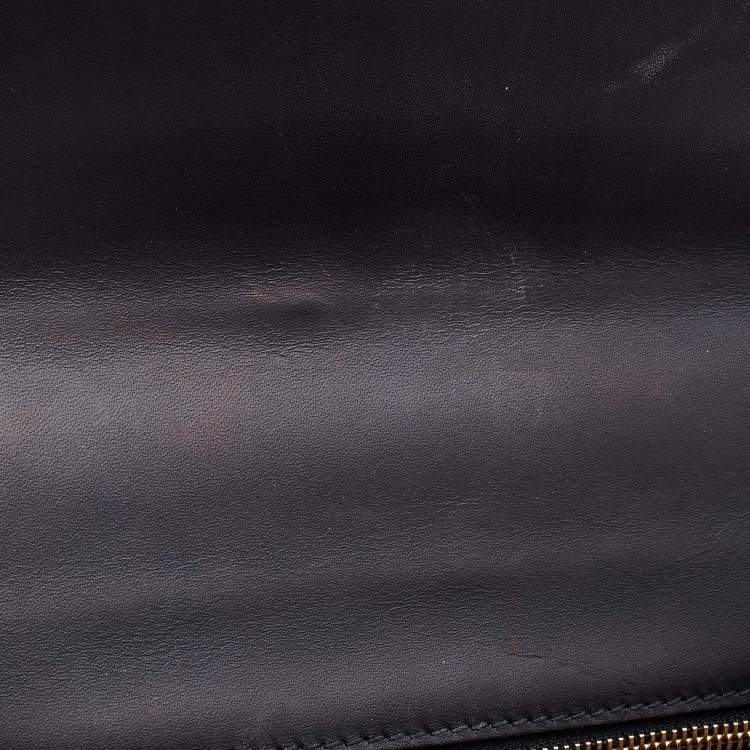 Pre Owned Gucci Black Leather Small Web Sylvie Flap Shoulder Bag