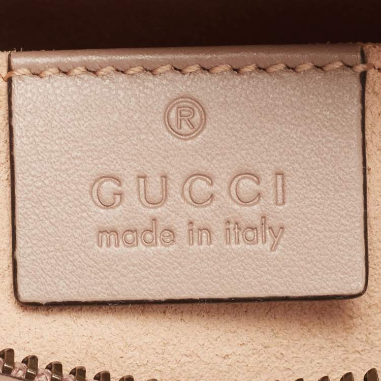 Pre Owned Gucci Beige Matelassé Leather Mini GG Marmont Camera Bag