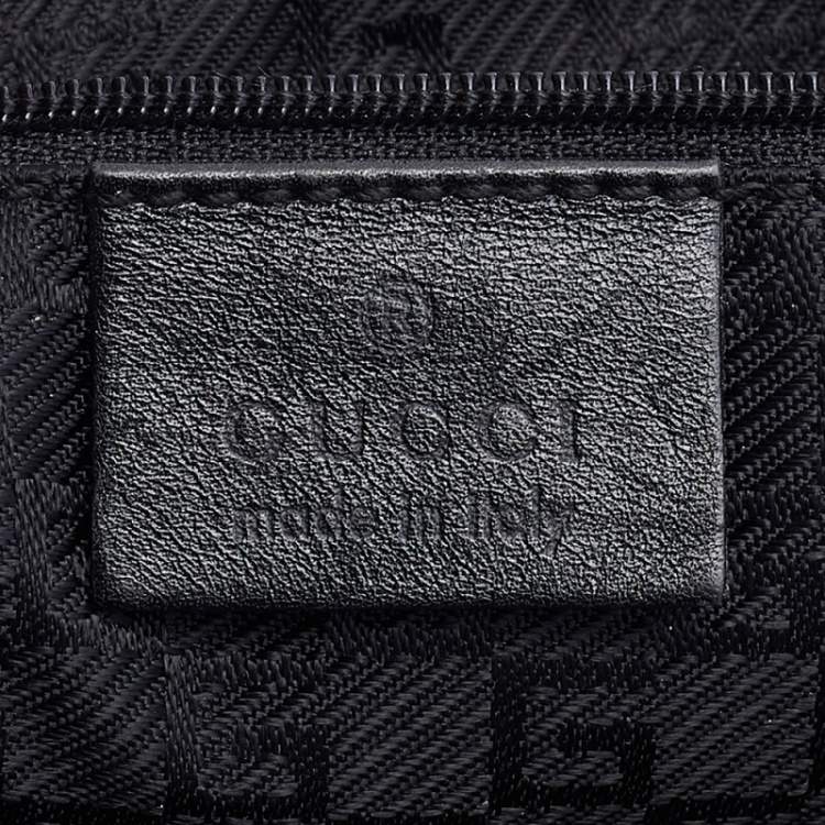 Pre Owned Gucci Black Leather Rope Handle Hobo