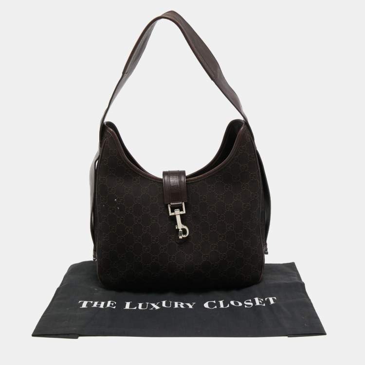 مملوكة مسبقًا Gucci Brown GG Canvas and Leather Hobo