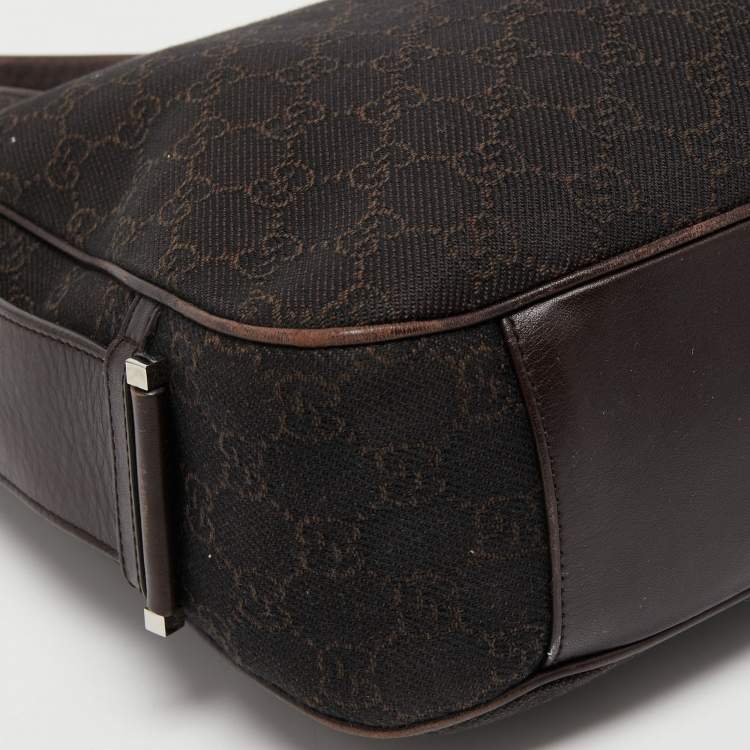 مملوكة مسبقًا Gucci Brown GG Canvas and Leather Hobo