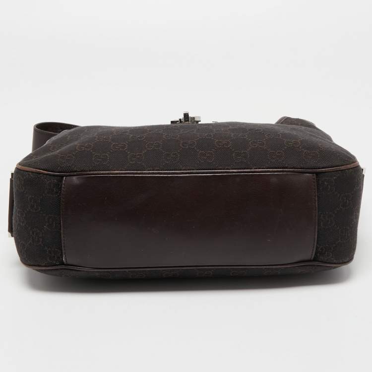 مملوكة مسبقًا Gucci Brown GG Canvas and Leather Hobo
