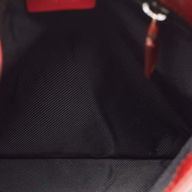 Pre Owned Gucci Beige/Red GG Canvas and Leather Messenger Bag