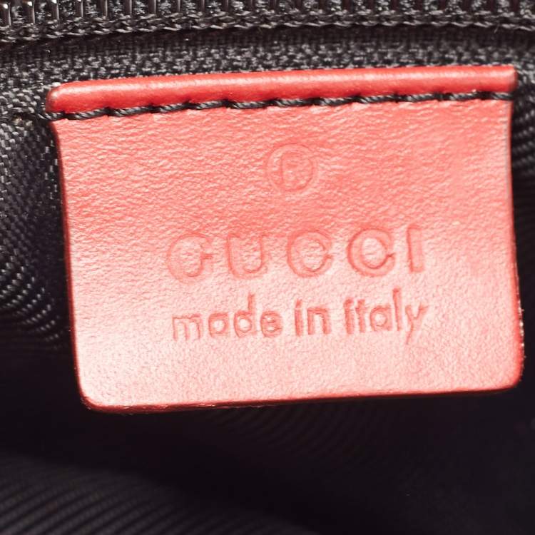 Pre Owned Gucci Beige/Red GG Canvas and Leather Messenger Bag