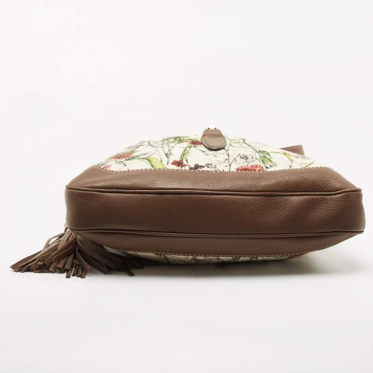مملوكة مسبقًا Gucci Multicolor Floral Print Canvas and Leather Medium New Jackie Hobo 