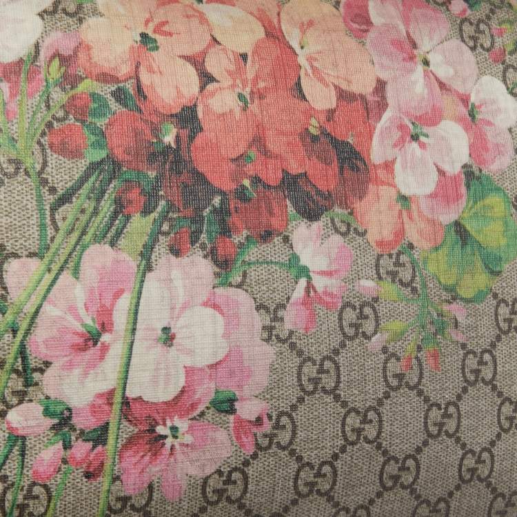 مملوكة مسبقًا Gucci Beige/Maroon GG Supreme Blooms Print Canvas and Suede Medium Dionysus Shoulder Bag