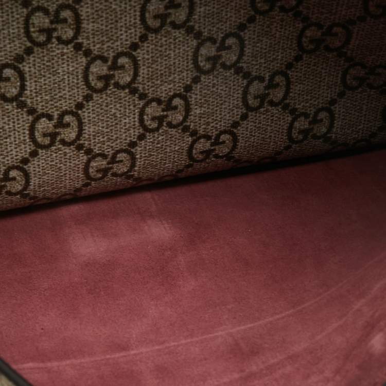 مملوكة مسبقًا Gucci Beige/Maroon GG Supreme Blooms Print Canvas and Suede Medium Dionysus Shoulder Bag