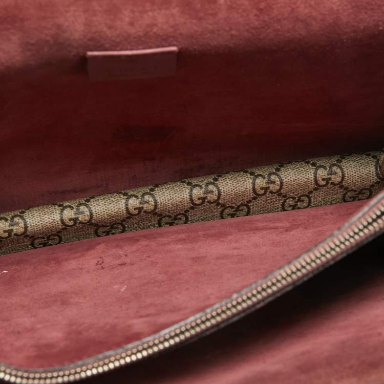 مملوكة مسبقًا Gucci Beige/Maroon GG Supreme Blooms Print Canvas and Suede Medium Dionysus Shoulder Bag
