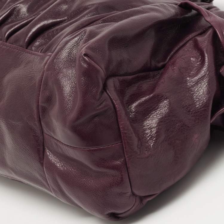 Pre Owned Gucci Purple Leather Hysteria Tote