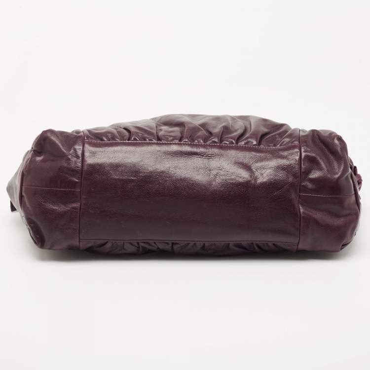 Pre Owned Gucci Purple Leather Hysteria Tote
