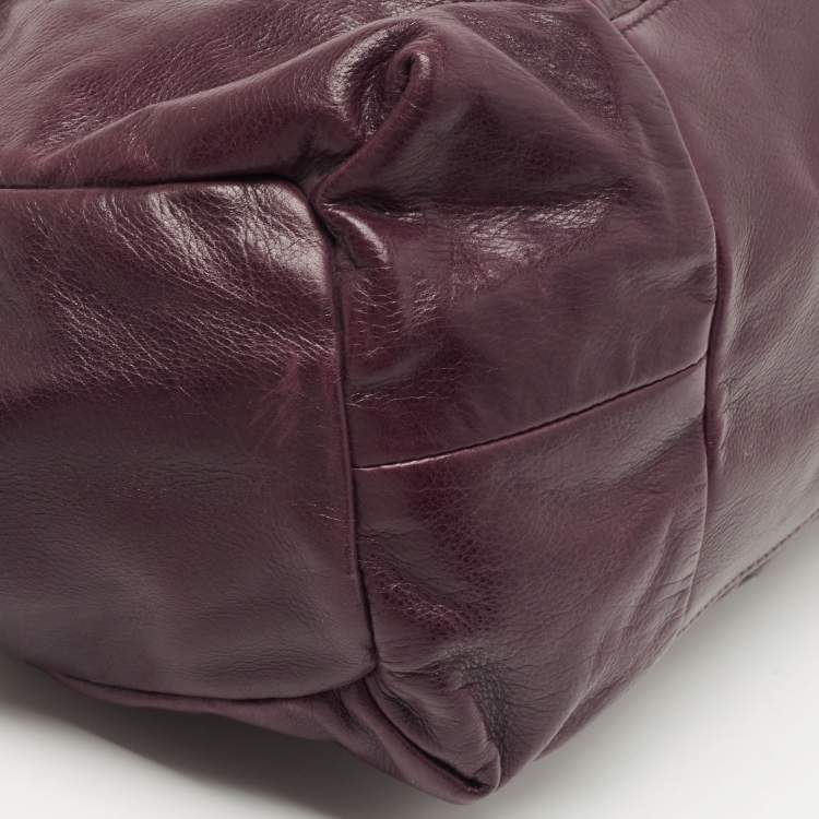 Pre Owned Gucci Purple Leather Hysteria Tote