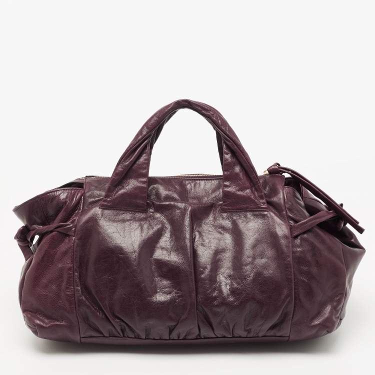 Pre Owned Gucci Purple Leather Hysteria Tote