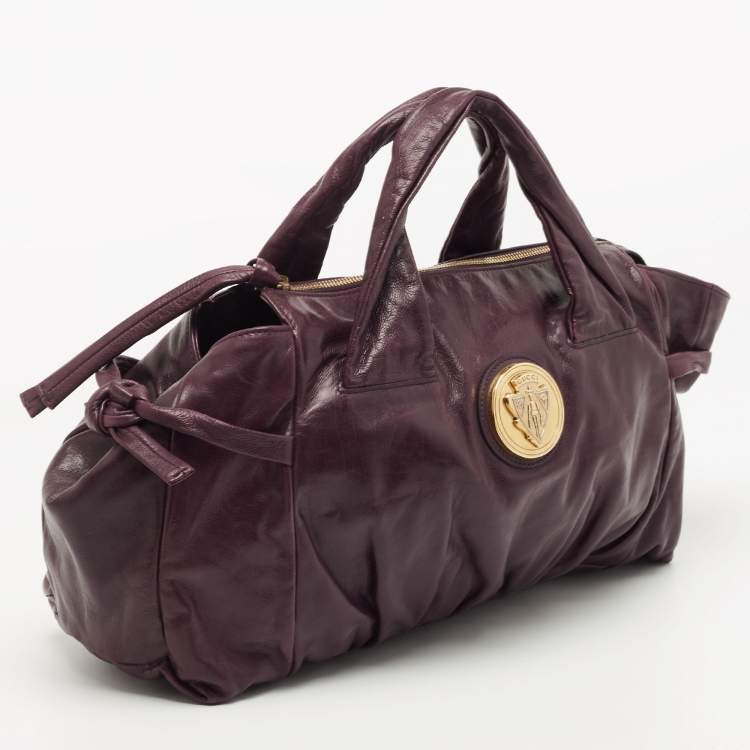 Pre Owned Gucci Purple Leather Hysteria Tote