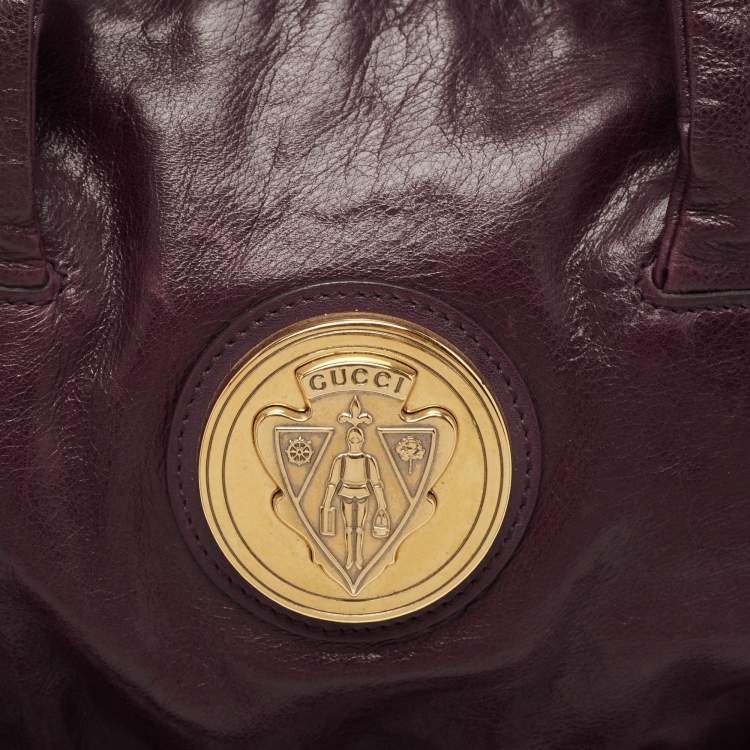 Pre Owned Gucci Purple Leather Hysteria Tote