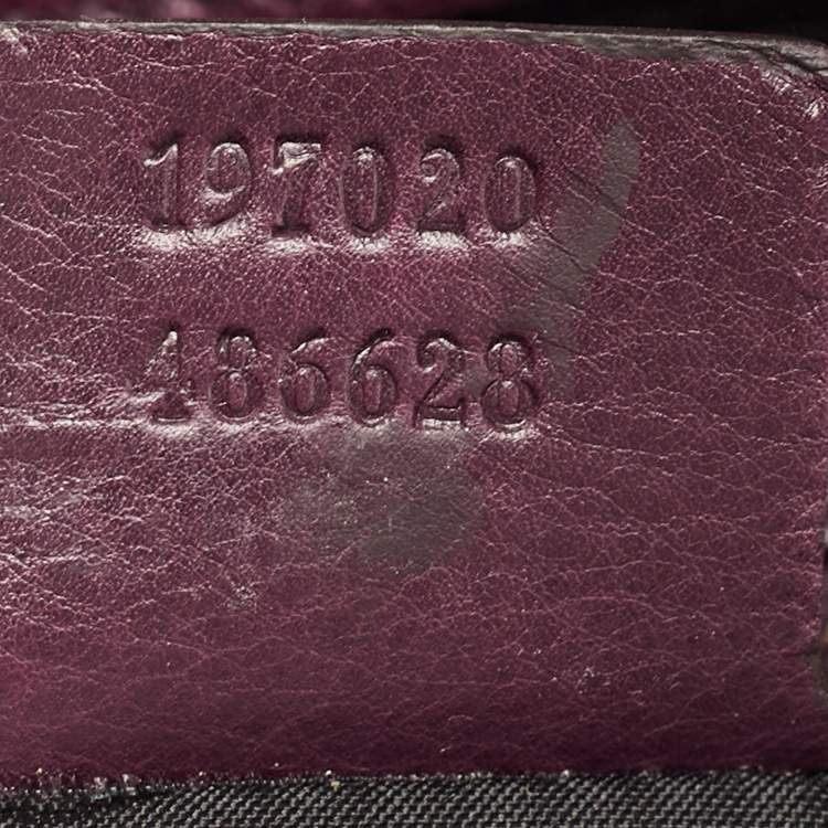 Pre Owned Gucci Purple Leather Hysteria Tote