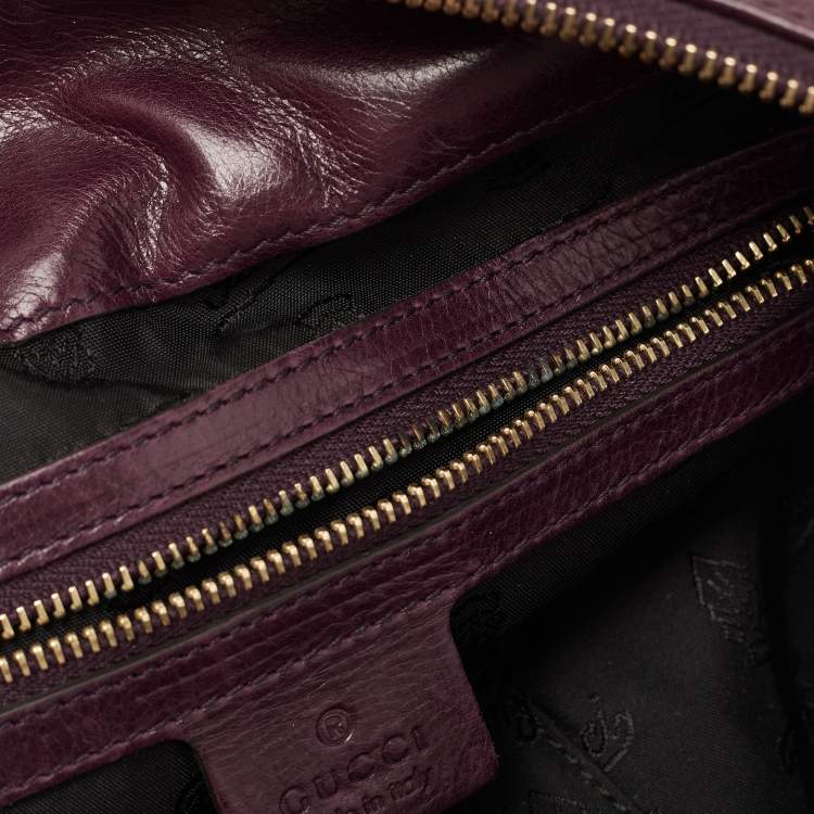 Pre Owned Gucci Purple Leather Hysteria Tote
