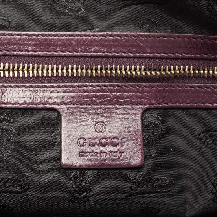 Pre Owned Gucci Purple Leather Hysteria Tote