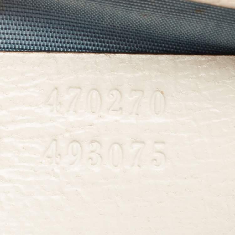Pre Owned Gucci Off White Star Print Leather Mini Sylvie Top Handle Bag