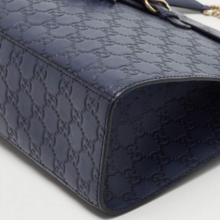 Pre Owned Gucci Purple Guccissima Leather Large Emily Chain Shoulder Bag
