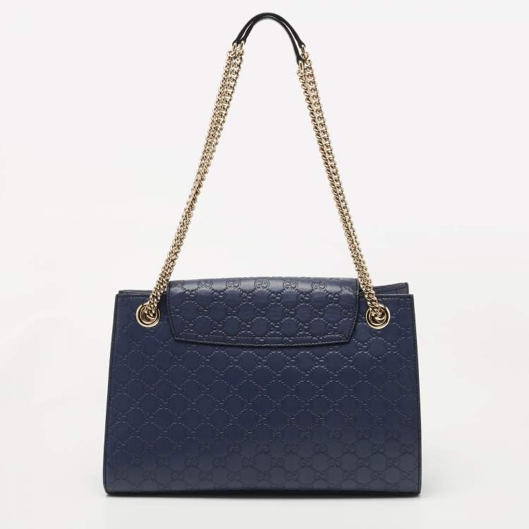 Pre Owned Gucci Purple Guccissima Leather Large Emily Chain Shoulder Bag